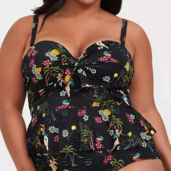 Torrid Hula Girl Tankini Top 2F - Picture 2 of 12